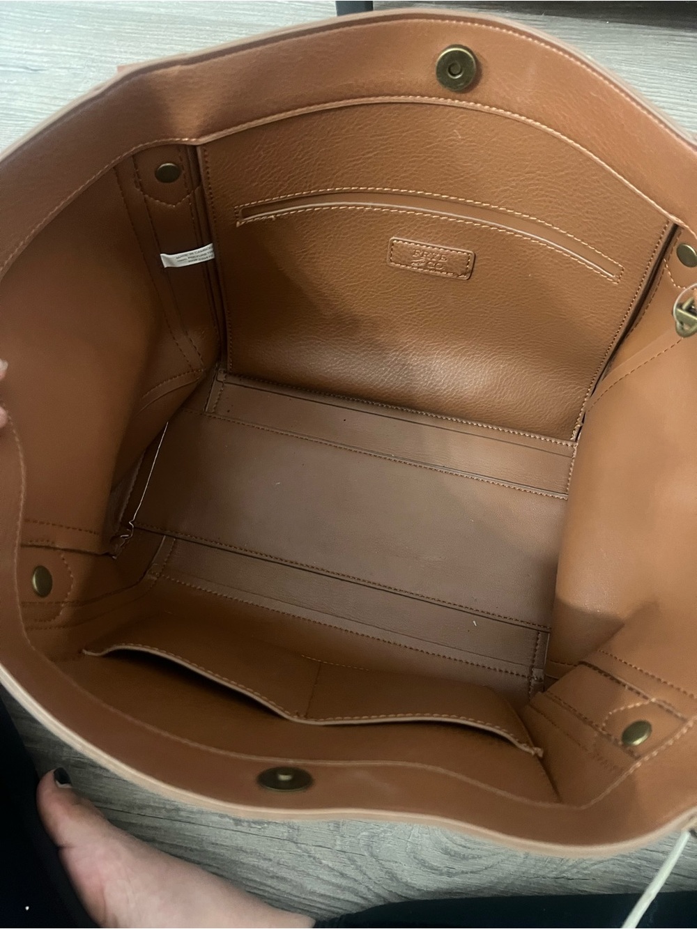 FRYE AND CO. Cognac Leather Tote with Matching Pouch - Picture 10 of 14